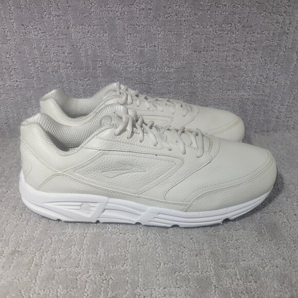 Brooks Addiction Walker Men's Size US 14 (4E) White Leather Comfort Sneakers. - Picture 1 of 9